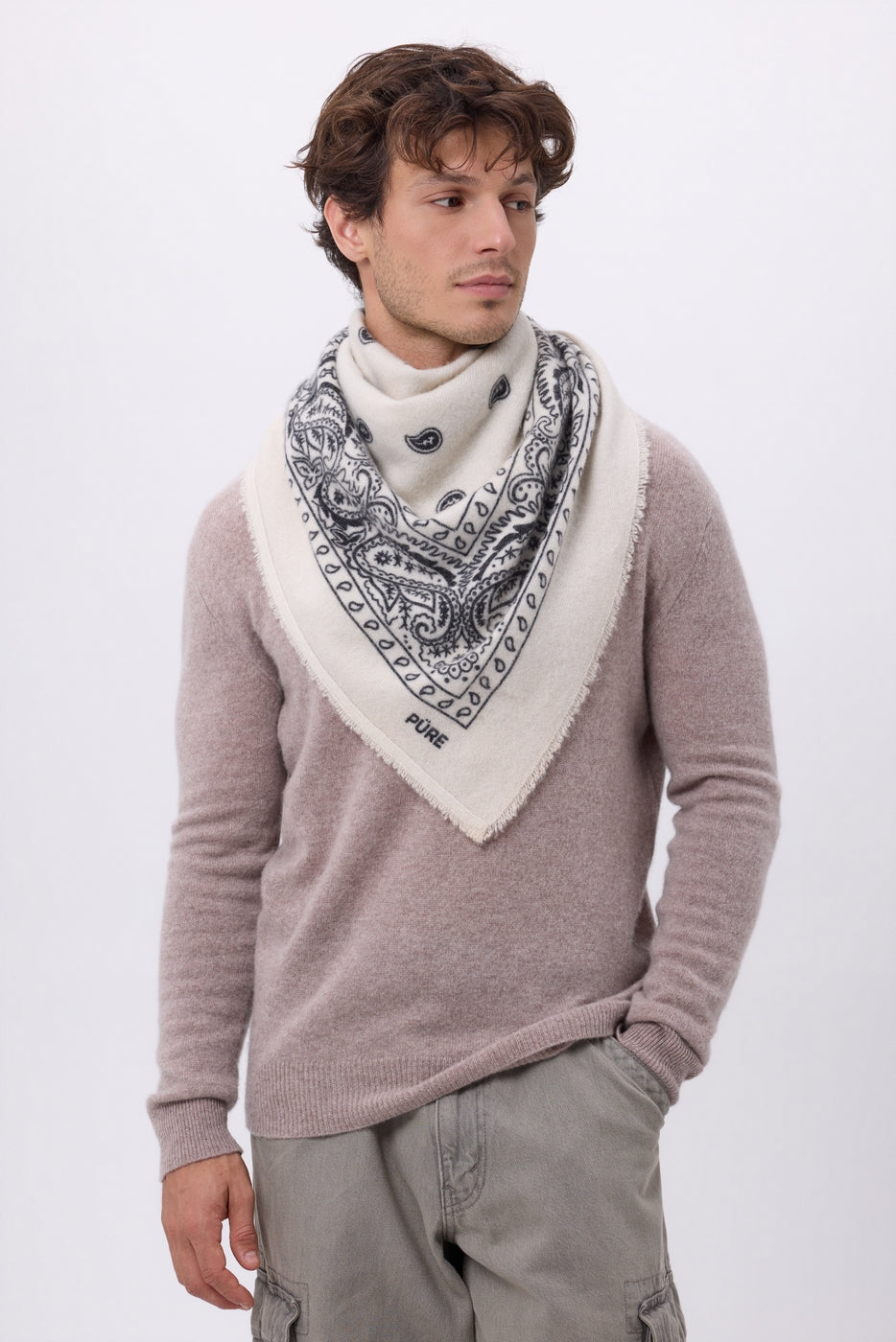Gran bandana Presley - Blanco negro - Hombre
