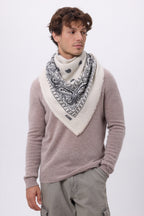 Gran bandana Presley - Blanco negro - Hombre