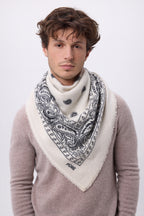 Gran bandana Presley - Blanco negro - Hombre