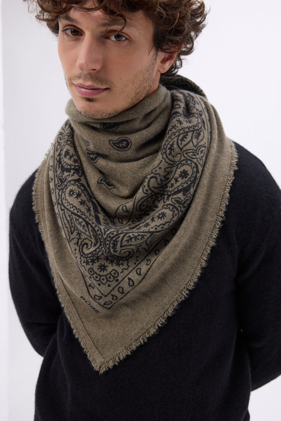 Bandana grande Presley - Caqui jaspeado negro - Hombre