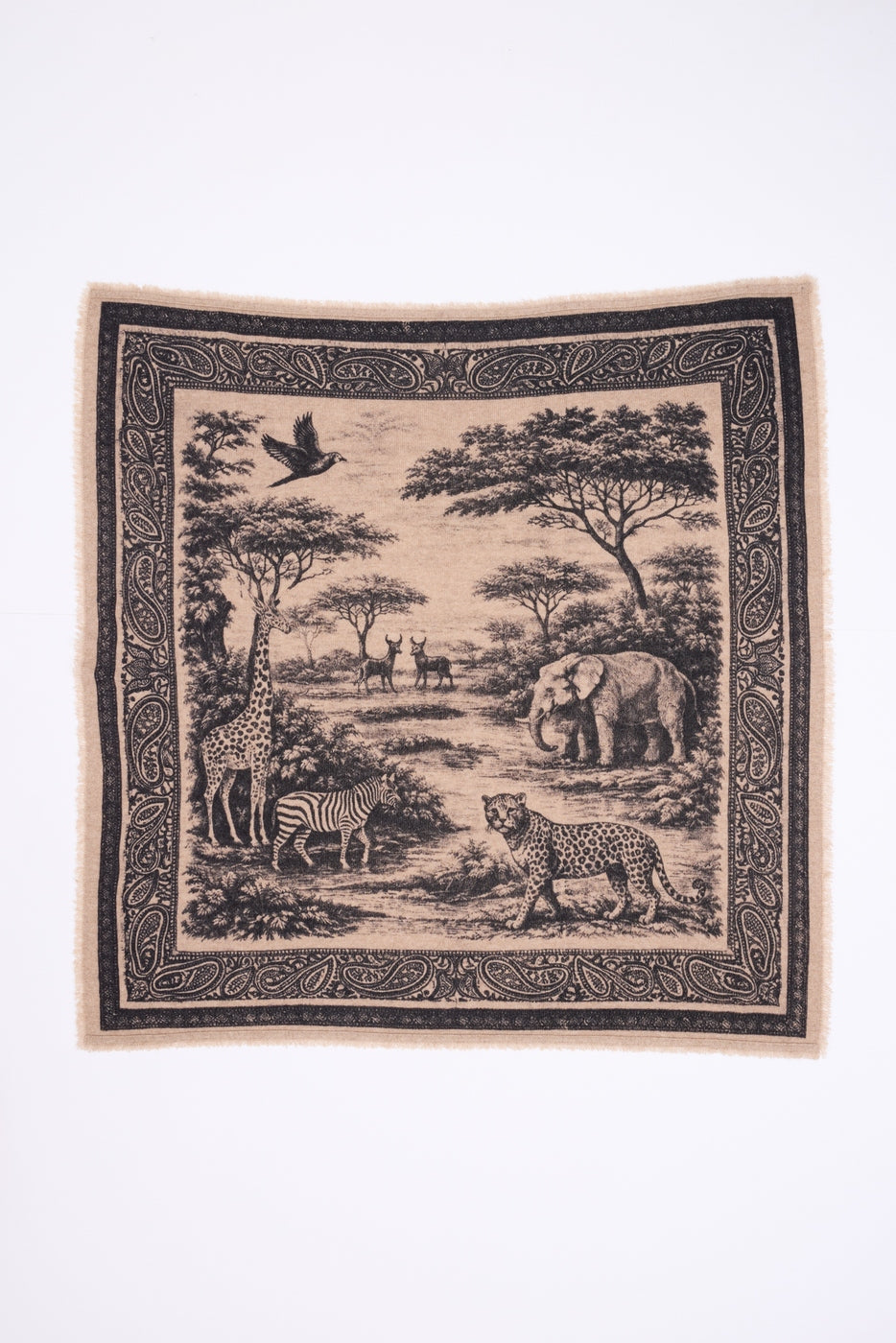 Grand Bandana Toile De Jouy - Beige Creme - Femme