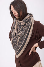 Grand Bandana Toile De Jouy - Beige Creme - Femme
