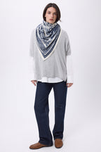 Bandana grande Toile de Jouy - Azul marino - Hombre