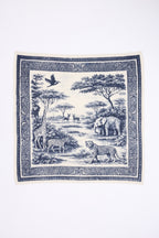 Grand Bandana Toile De Jouy - Bleu Marine - Femme