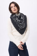 Large Zodiac Bandana - Black - Women