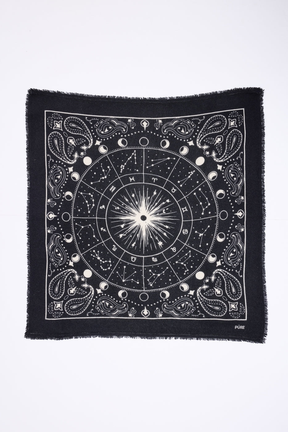 Large Zodiac Bandana - Black - Women