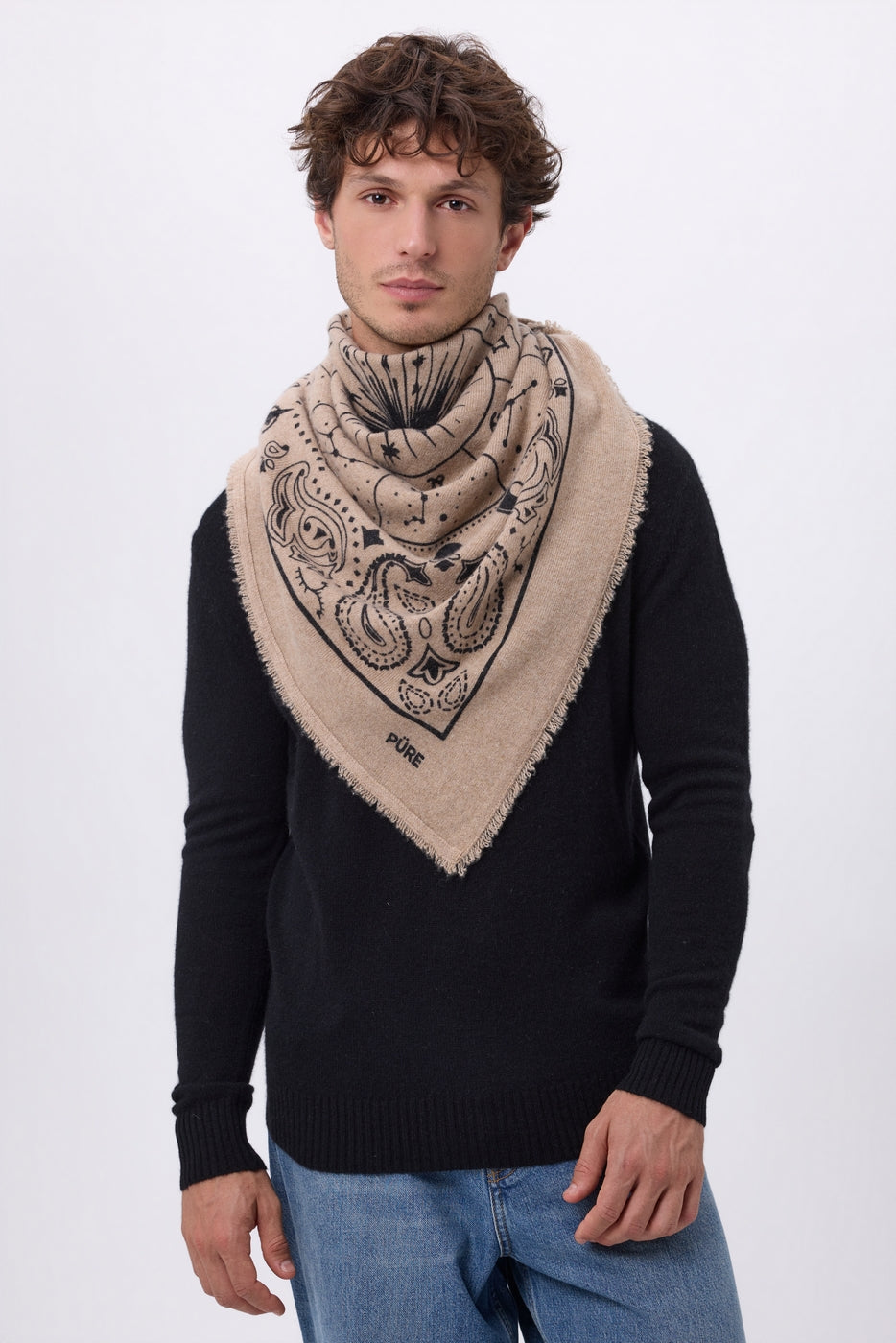 Bandana grande Zodiac - Beige crema - Hombre
