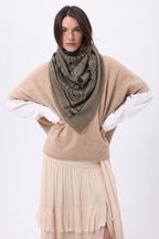 Grand Bandana Zodiac - Khaki Chine - Femme