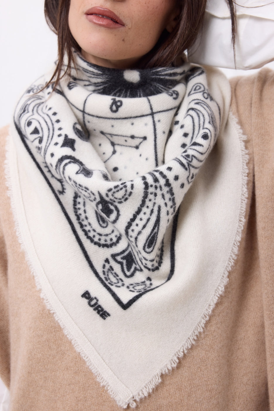 Large Zodiac Bandana - White - Women