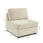 Billie - Butaca Modular 1 Plaza - Tejido Chenilla - Beige