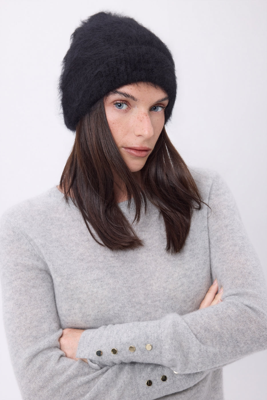 Gorro – Cachemira cepillada Bill - Negro - Unisex