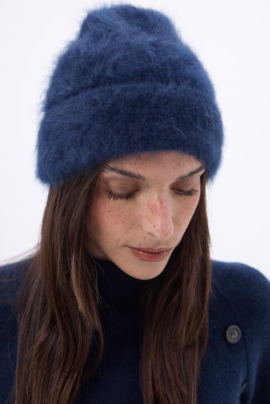 Beanie – Brushed Cashmere Bill - Navy Blue - Unisex