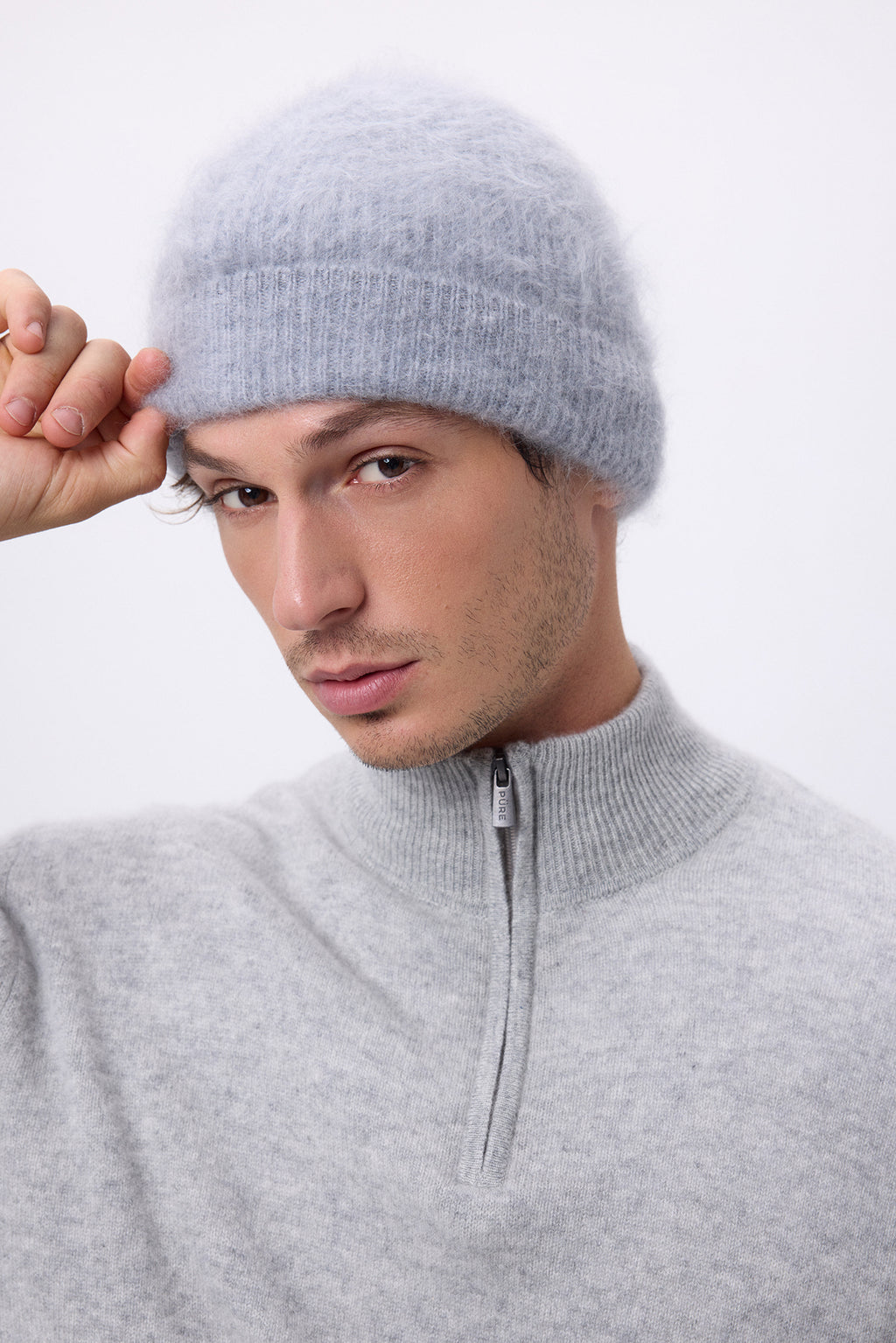 Gorro – Cachemira Cepillada Bill - Gris Claro - Unisex - 100% Cachemira Cepillada