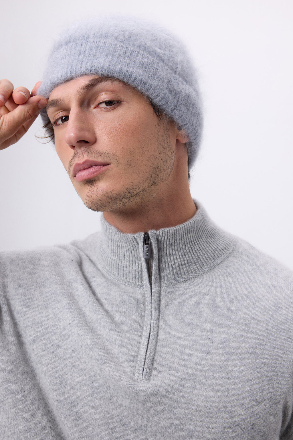 Gorro – Cachemira Cepillada Bill - Gris Claro - Unisex - 100% Cachemira Cepillada