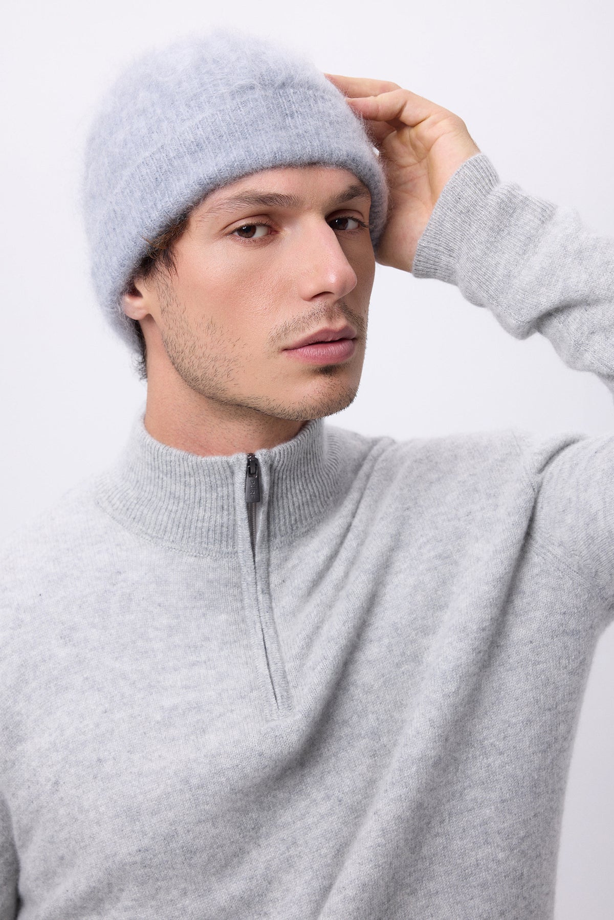 Gorro – Cachemira Cepillada Bill - Gris Claro - Unisex - 100% Cachemira Cepillada