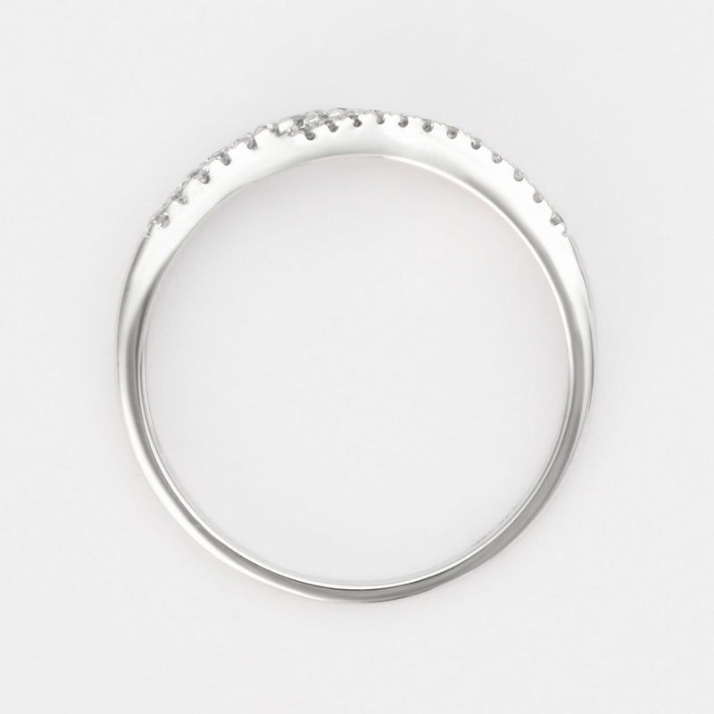 Bague"Liaison Sacrée" D0,10/24 - Or Blanc 375/1000