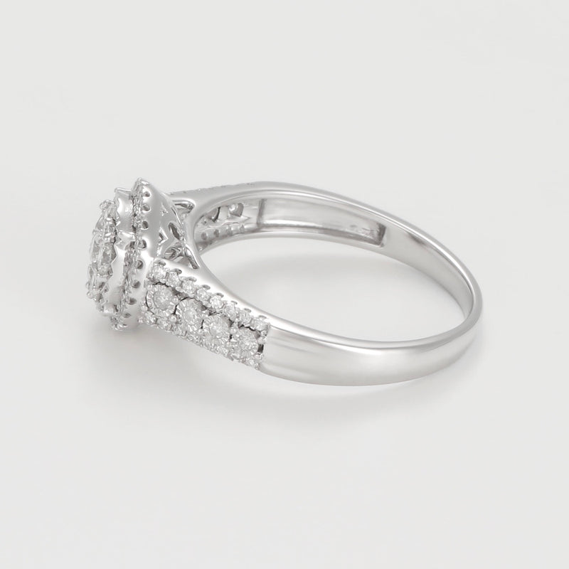 Bague "Romance Royale" D 0,50/75 - Or Blanc 375/1000