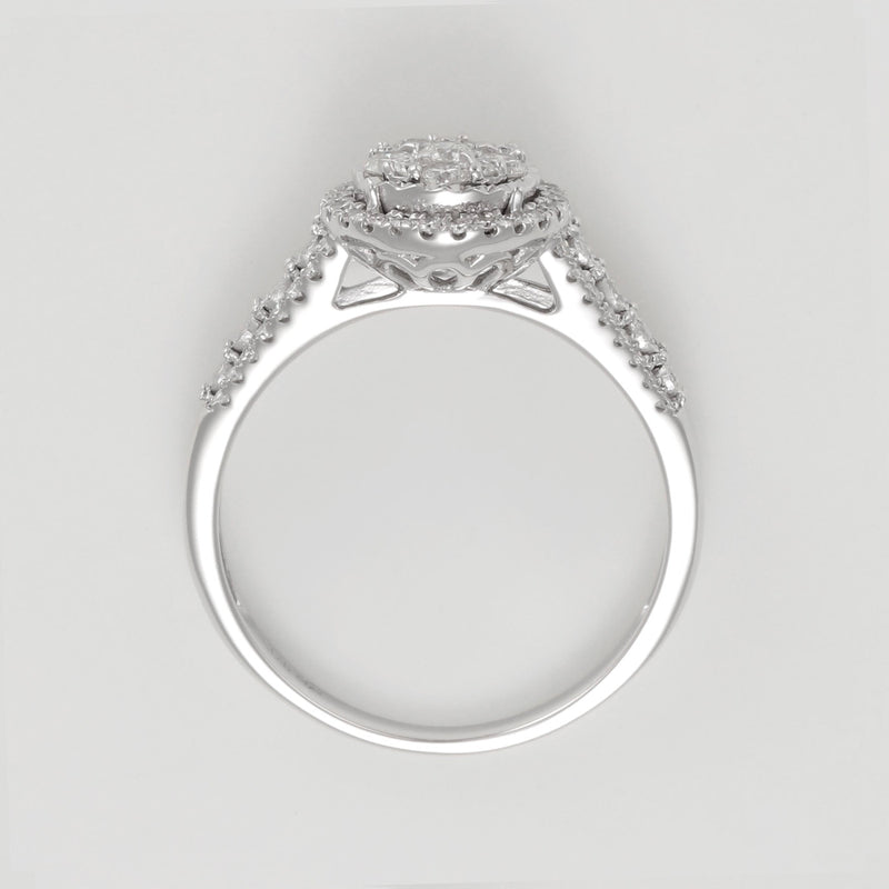 Bague "Romance Royale" D 0,50/75 - Or Blanc 375/1000