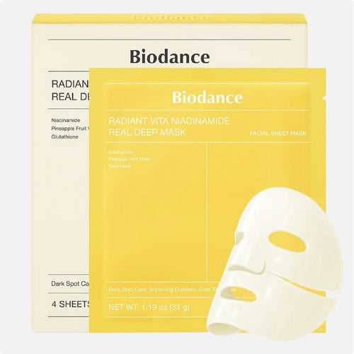 Biodance Radiant Vita Niacinamide Real Deep Masque X4 Pièces