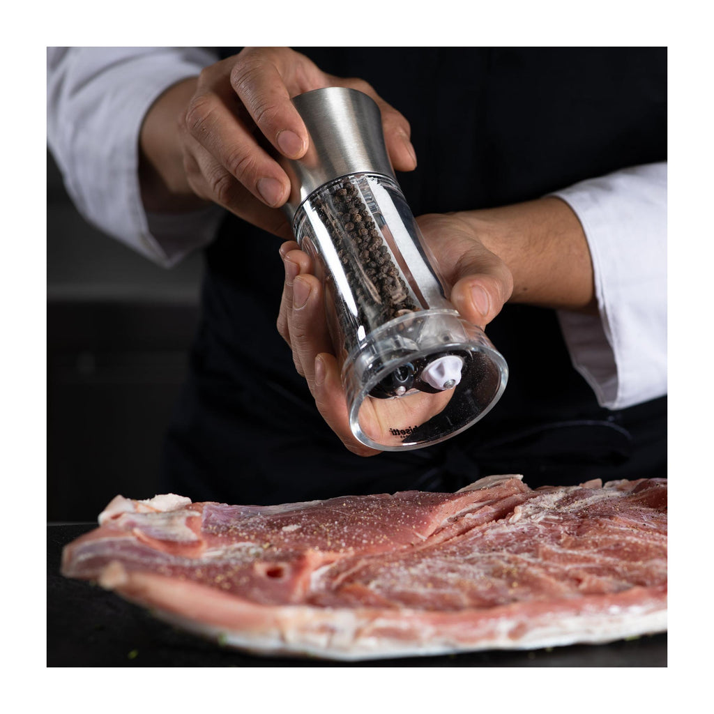 Pepper and Salt Mill - Acrylic and Stainless Steel "Dual Big" 19 cm