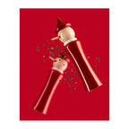 Spice Mill "Pinocchio" in Natural Lacquered Beech / Red Collar / White
