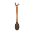 Cuillère En Silicone « Cocorico » Avec Un Manche En Hêtre Naturel