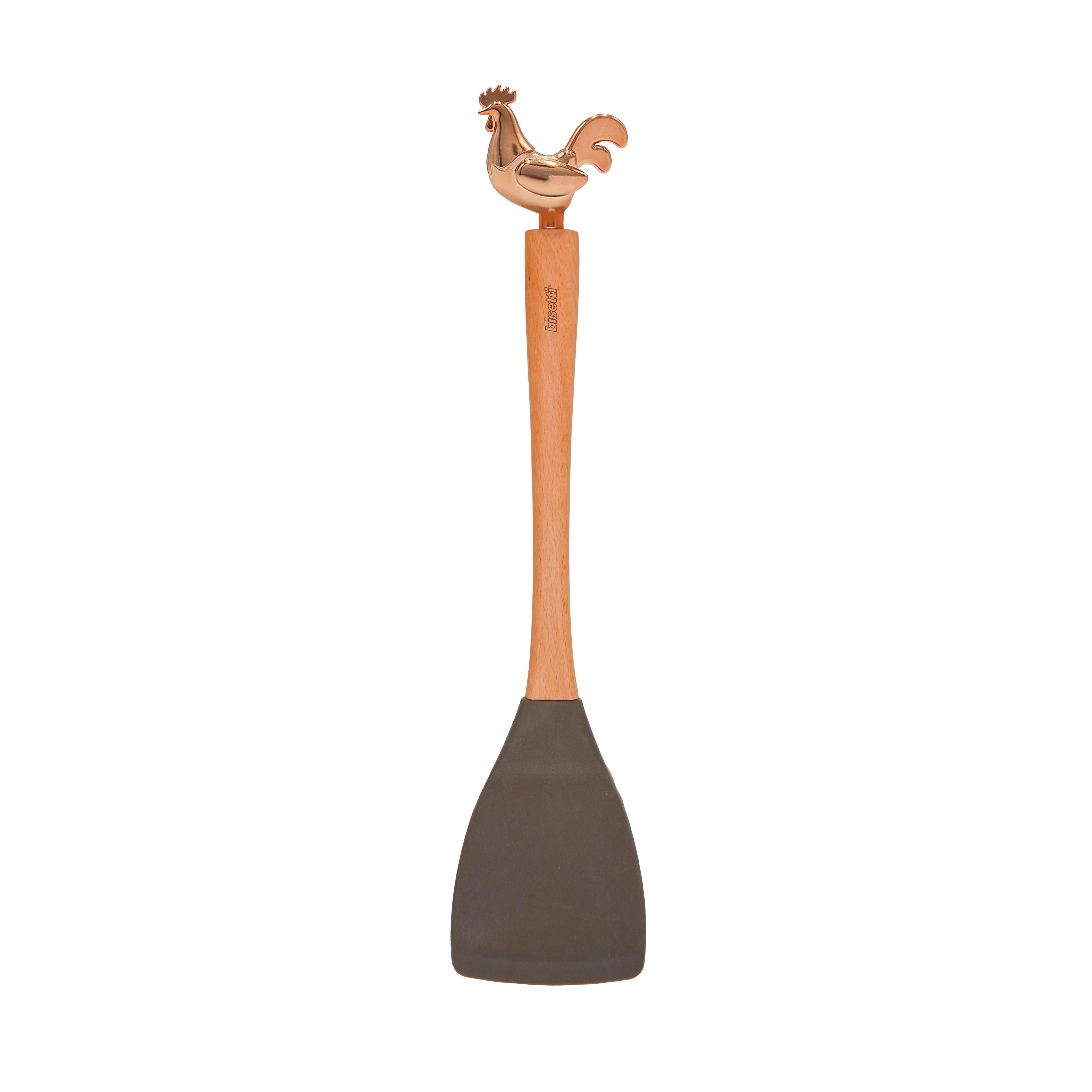 Silicone « Cocorico » Spatula with Natural Beech Wood Handle