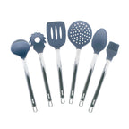 Set Of 6 Pierre Gourmet Silicone Kitchen Utensils With Metal Stand.