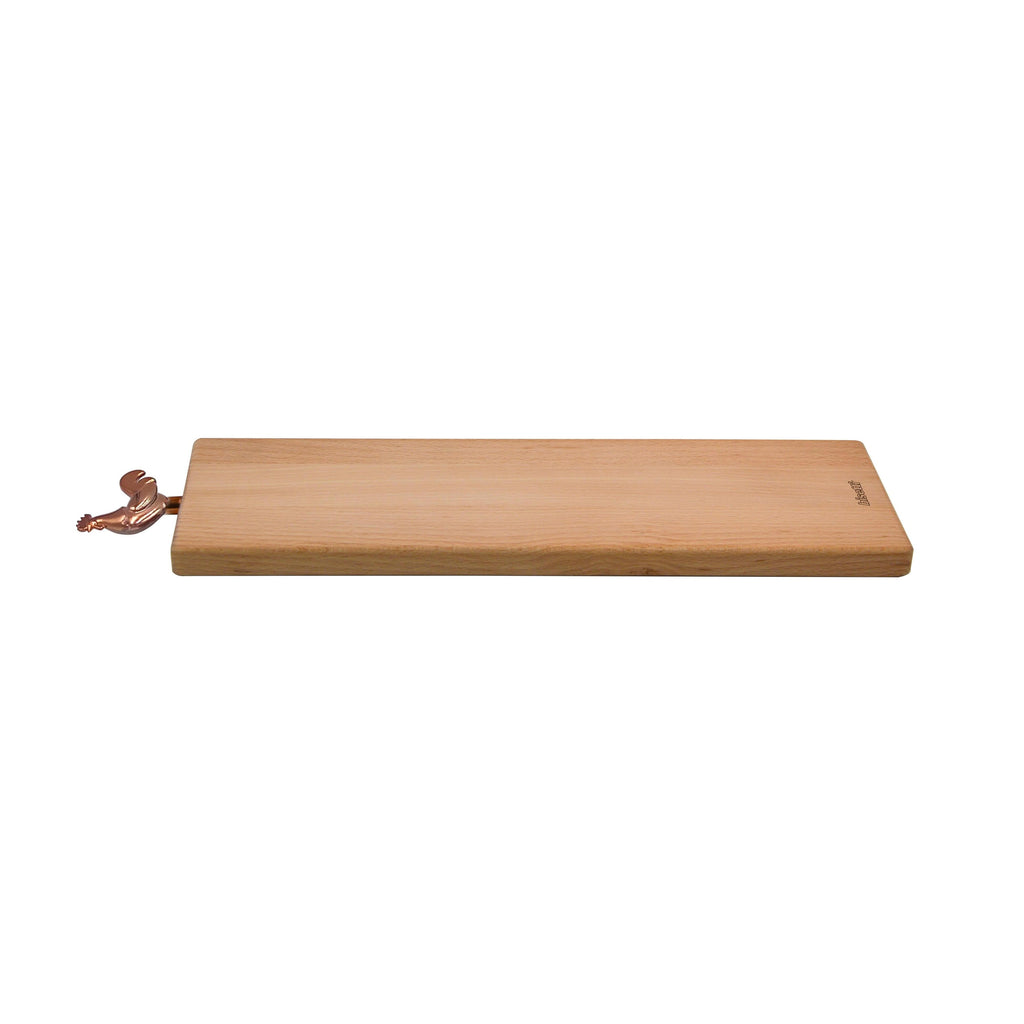 Planche À Découper De Salami De Hêtre Huilé Naturel « Cocorico » 40X11X2 Cm