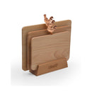 Ensemble De 3 Planches À Découper « Cocorico » En Hêtre Naturel Avec Base