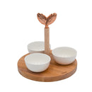 Porte-Bol « Printemps D’Or » En Hêtre Huilé Naturel Ø21 X H.18 Cm