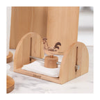 Napkin Holder "Cocorico" In Natural Oiled Beechwood 20X18X12 Cm