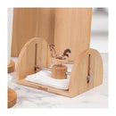 Porte-Serviettes « Cocorico » En Hêtre Huilé Naturel 20X18X12 Cm