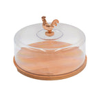 "Cocorico" Cheese/Cake Keeper in Natural Oiled Beech 31x31x22 cm