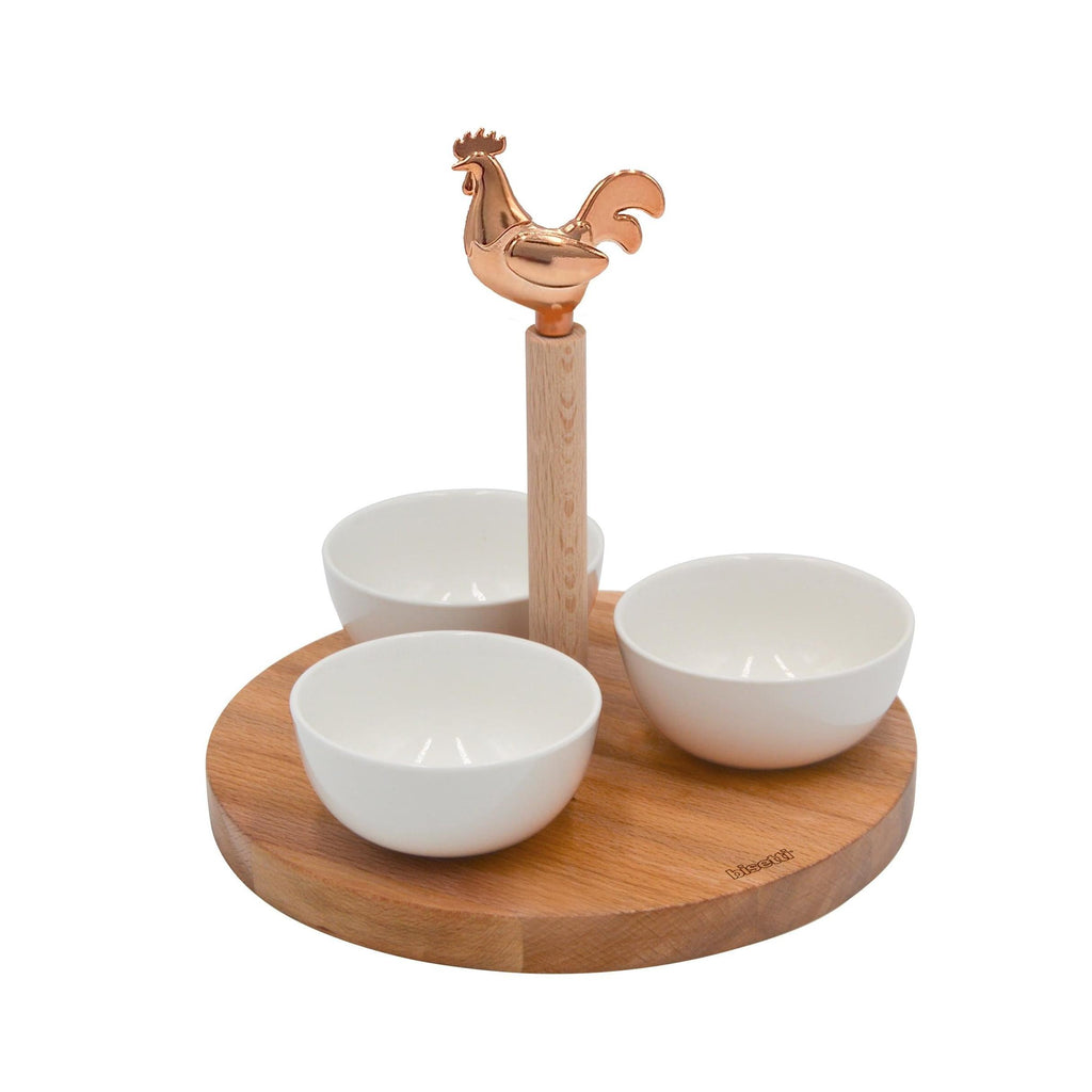 "Cocorico" Bowl Holder in Oiled Natural Beechwood Ø21 x H.18 cm