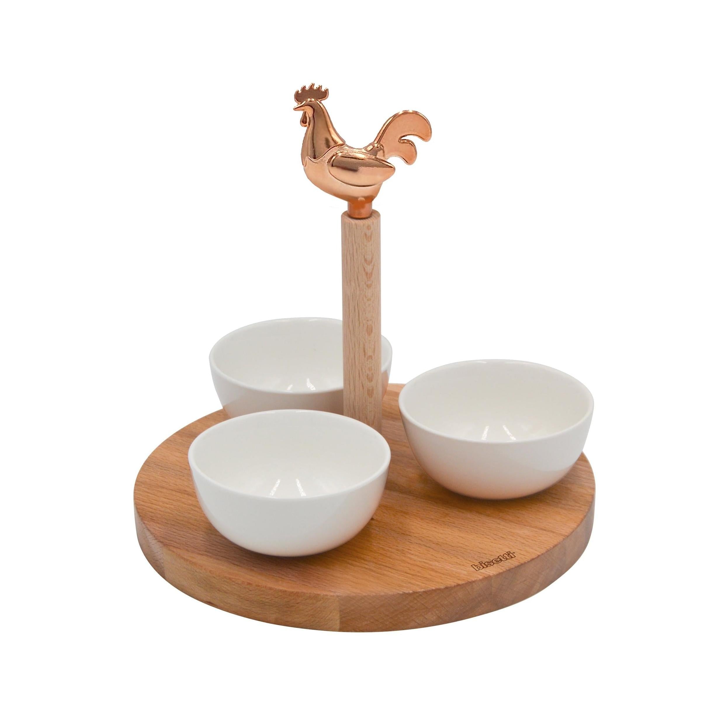 "Cocorico" Bowl Holder in Oiled Natural Beechwood Ø21 x H.18 cm