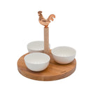 Porte-Bol « Cocorico » En Hêtre Huilé Naturel Ø21 X H.18 Cm