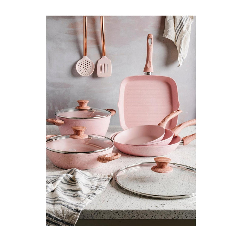 Batterie 13 Pièces. Le Design « Stonerose » Travaille En Bois Rose Naturel