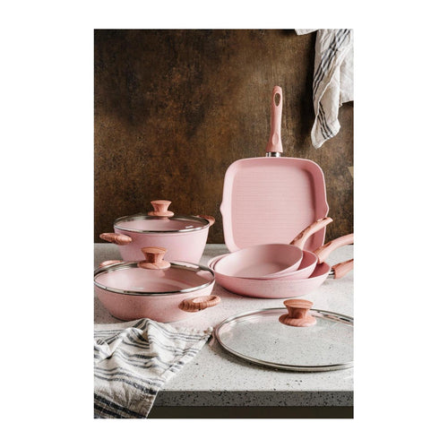 Batterie 13 Pièces. Le Design « Stonerose » Travaille En Bois Rose Naturel