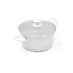 Saucepan Ø 24 Cm « Stonewhite » With Lid Handle, White Wood Effect