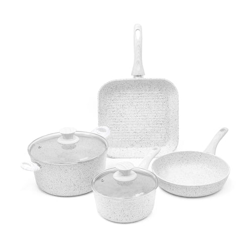 Batterie 6 Pièces. Poignées En Bois Blanc « Stonewhite »