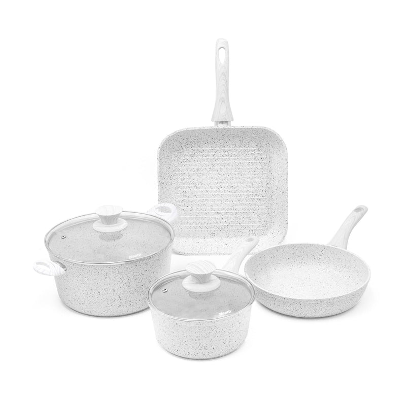 Batterie 6 Pièces. Poignées En Bois Blanc « Stonewhite »