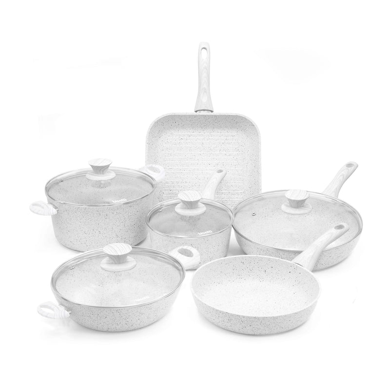 Batterie 10 Pièces. Poignées En Bois Blanc « Stonewhite »