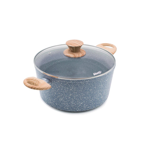 Casserole Ø 24 « Pierre Gourmet » Avec Poignée En Bois À Couvercle