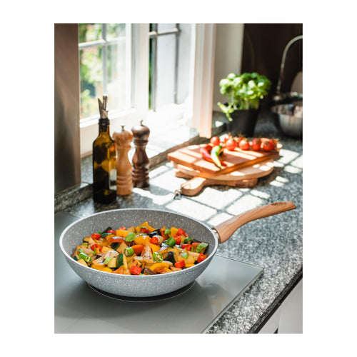 Skipper Wok/Pâtes Ø Poignée En Bois « Pierre Gourmet » De 28 Cm