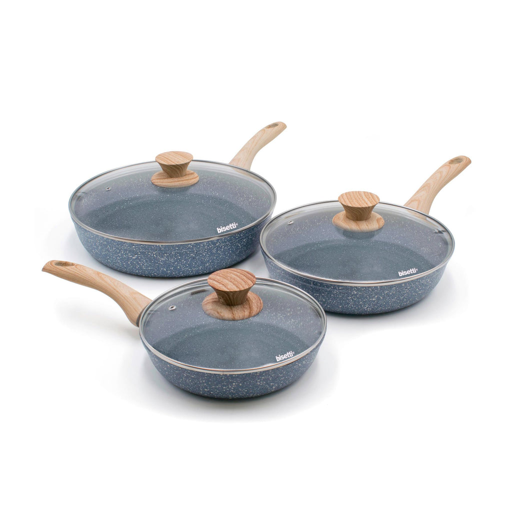 Set of 6 Pieces - 20/24/28 CM Pans with Lids - Pierre Gourmet