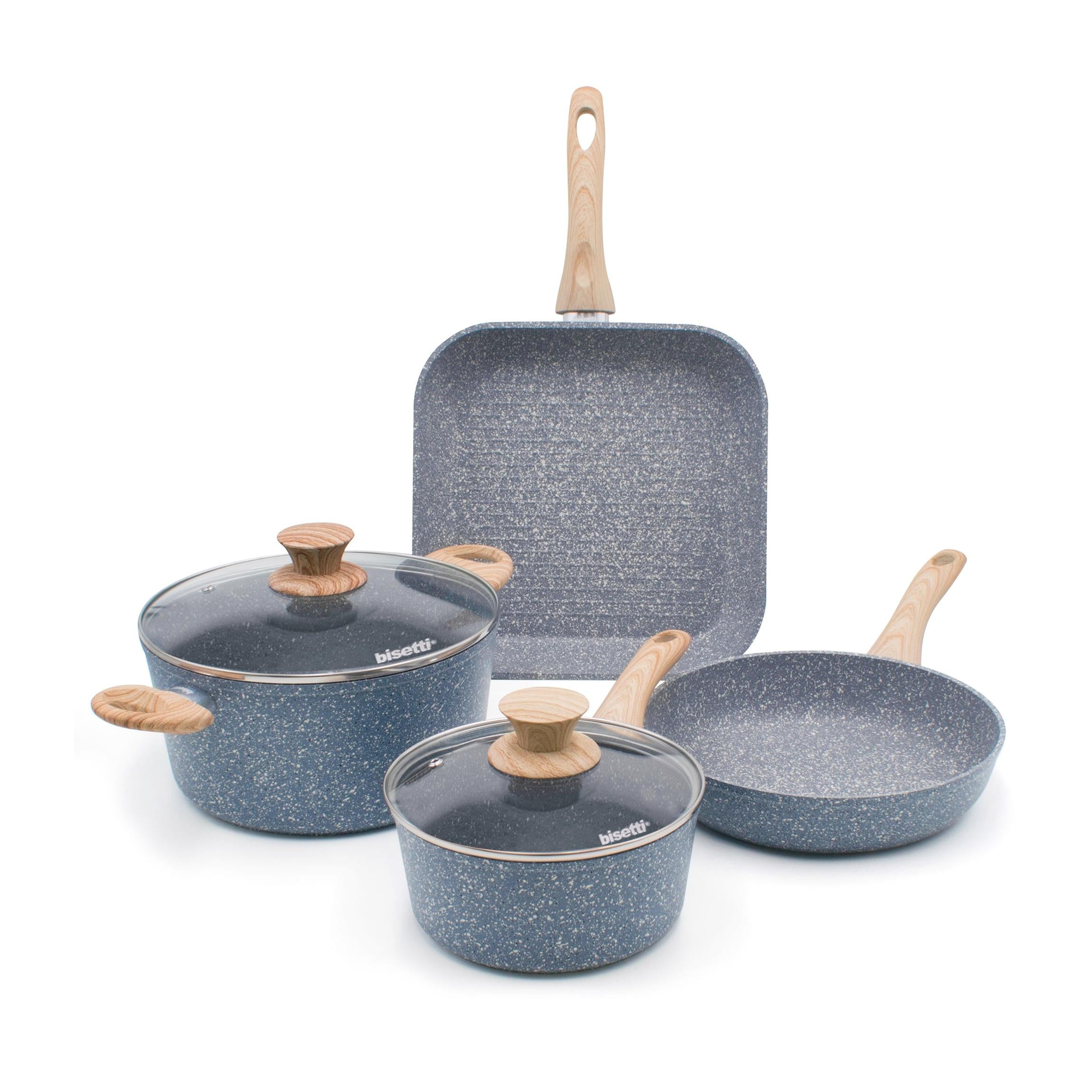 6-Piece Cookware Set. « Pierre Gourmet » Natural Wood Design Handle