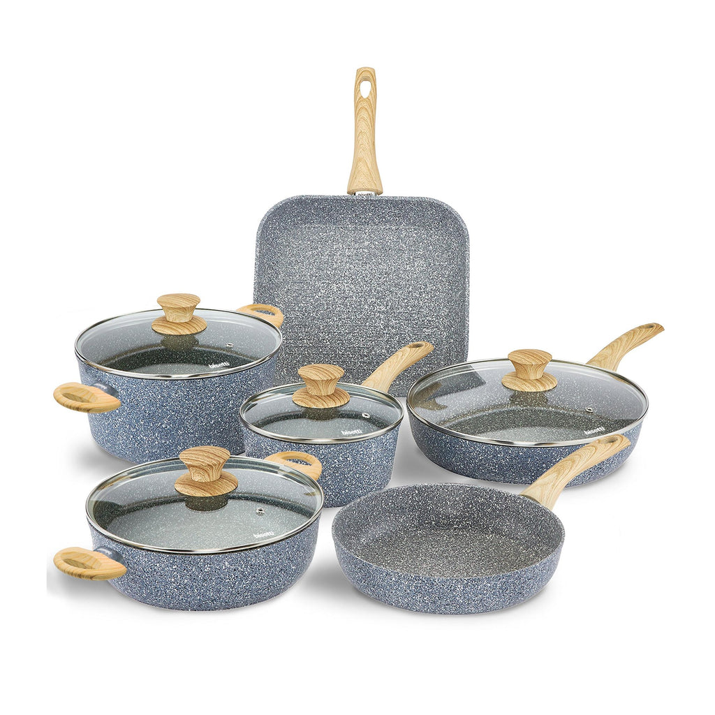 Batterie 10 Pièces. « Pierre Gourmet » Manipule Design Bois Naturel