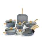 13-Piece Cookware Set. "Pierre Gourmet" Natural Wood Design Handle