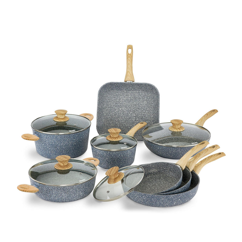 Batterie 13 Pièces. « Pierre Gourmet » Manipule Design Bois Naturel